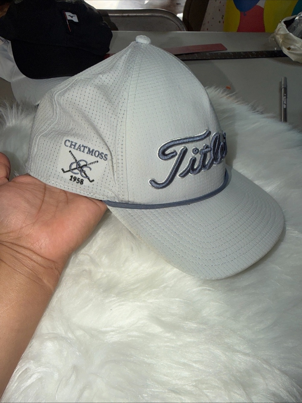 Titleist Black and White Golf Visor with Script Logo